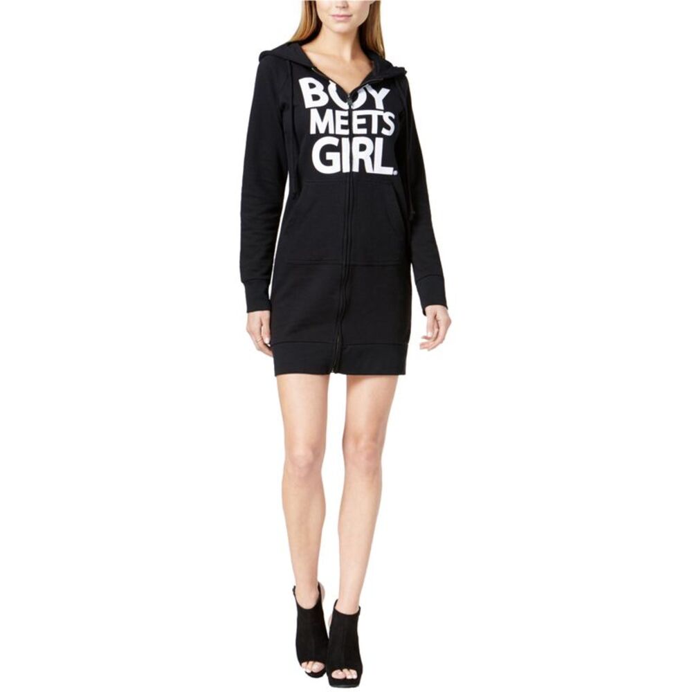Boy Meets Girl. Womens Graphic Hoodie Dress, NWT
